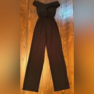 Black One Piece Jumpsuit, Large Off The Shoulder Jumpsuit, Cocktail Outfit